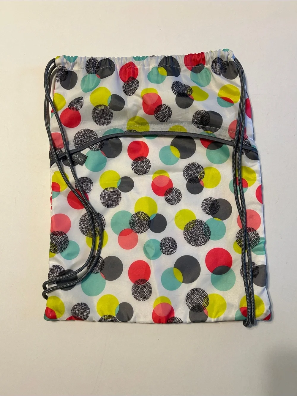 THIRTY-ONE Multicolor Polka Dot Drawstring Bag Backpack Cinch Zipper Closure OS